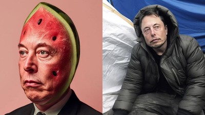 Meme Kocak Elon Musk Hasil Buatan AI, Jadi Gembel hingga Semangka