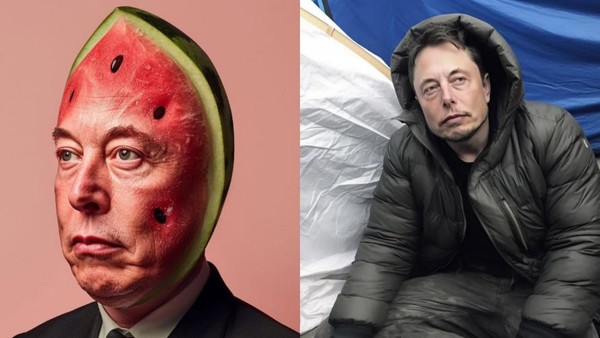 Meme Kocak Elon Musk Hasil Buatan AI, Jadi Gembel hingga Semangka
