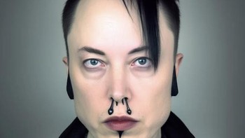 Begini tampilan gothic Elon Musk. Foto: Sadanduseless