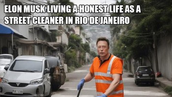 Elon Musk jadi pasukan orange. Foto: Sadanduseless