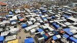 Penampakan Padatnya Tenda Pengungsi Palestina di Deir Al-Balah