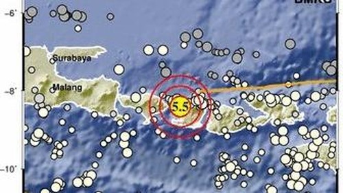 Gempa 5,5 M mengguncang Sumbawa, NTB. (Dok. BMKG)