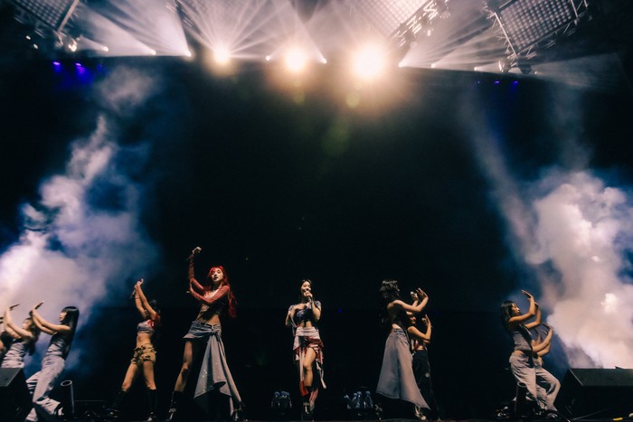 (G)I-DLE tampil di Head In The Clouds New York Music & Arts Festival digelar Sabtu (11/5/2024) di Forest Hills Stadium, Queens, New York.