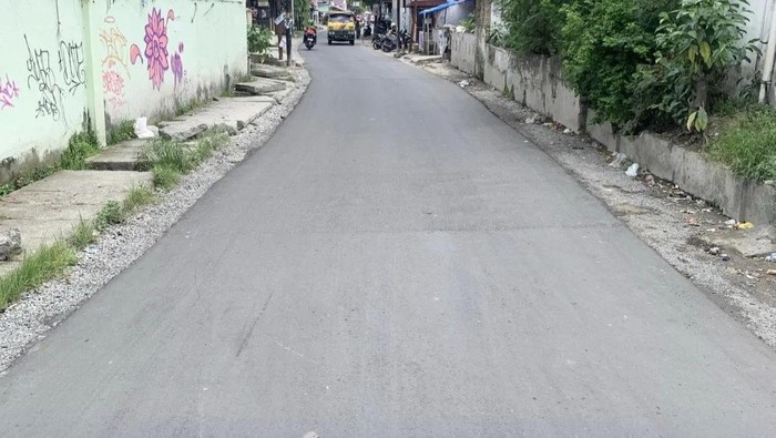 Jalan Gurila di Kecamatan Medan Perjuangan selesai diperbaiki (Foto: Dok. Dinas SDABMBK Kota Medan)