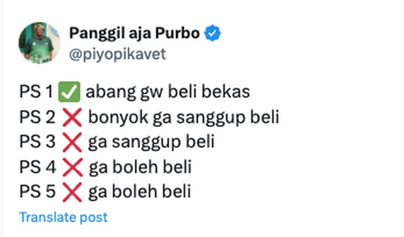 Meme Beli PS