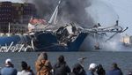 Potret Jembatan Baltimore AS Dibongkar dengan Cara Diledakkan