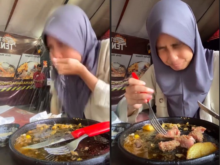 Begini Reaksi Wanita yang Pertama Kali Makan Beefsteak Medium Rare