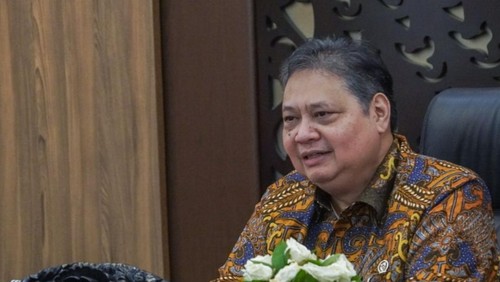 Menko Bidang Perekonomian Airlangga Hartarto hadir secara virtual dalam Rapat Kerja Teknis Fungsi Reskrim Polri 2024 di Badung, Bali, Rabu (15/5/2024). (Dok. Kemenko Perekonomian)