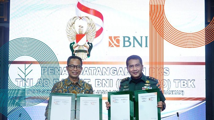 PT Bank Negara Indonesia (Persero) Tbk atau BNI menyediakan layanan keuangan terintegrasi bagi institusi dan anggota Tentara Nasional Indonesia (TNI).
