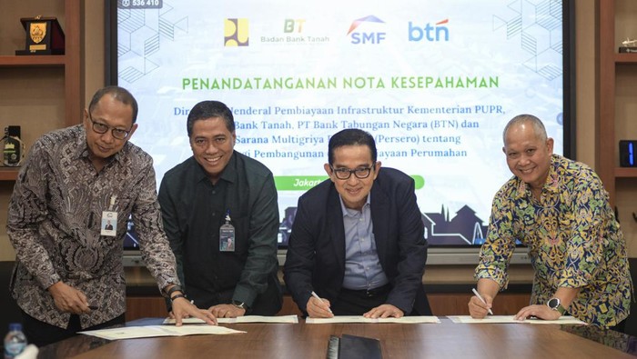 Direktorat Jenderal Pembiayaan Infrastruktur PUPR bersama BTN, Bank Tanah dan SMF bersepakat membentuk ekosistem pembiayaan perumahan. Seperti apa tuh?
