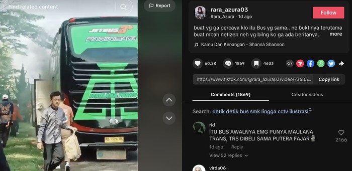 Viral bus berpelat AD-7524-OG terbakar