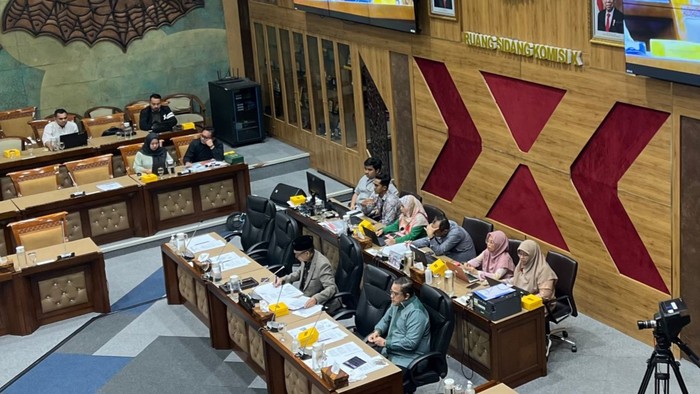 Aliansi BEM SI ngadu soal UKT ke Komisi X DPR (Adrial/detikcom)