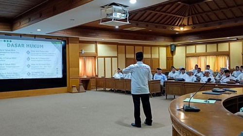 Suasana saat bimbingan mnasik haji di Bali pada beberapa waktu lalu.