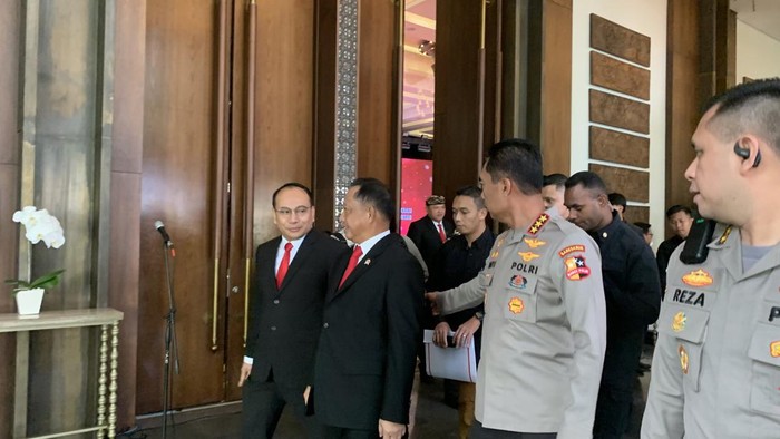 Mendagri Tito Karnavian saat menghadiri Rakernis Bareskrim di Bali, Kamis (16/5/2024).