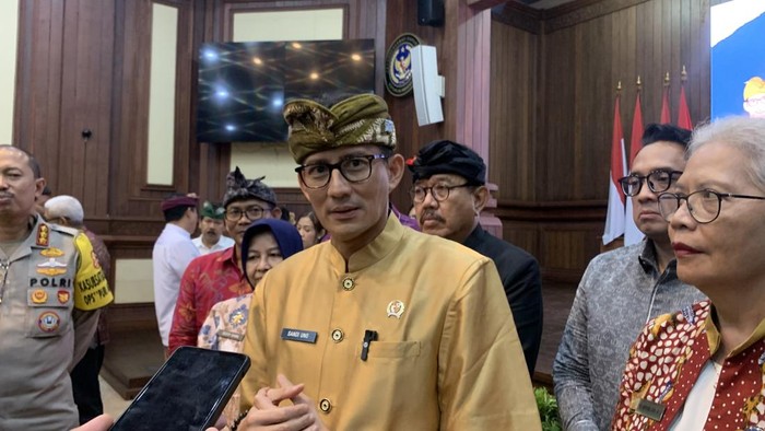 Menteri Pariwisata dan Ekonomi Kreatif, Sandiaga Uno, di Badung, Bali, Kamis (17/5/2024).