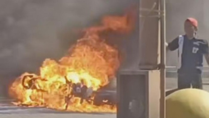 Motor terbakar di SPBU Banyuwangi