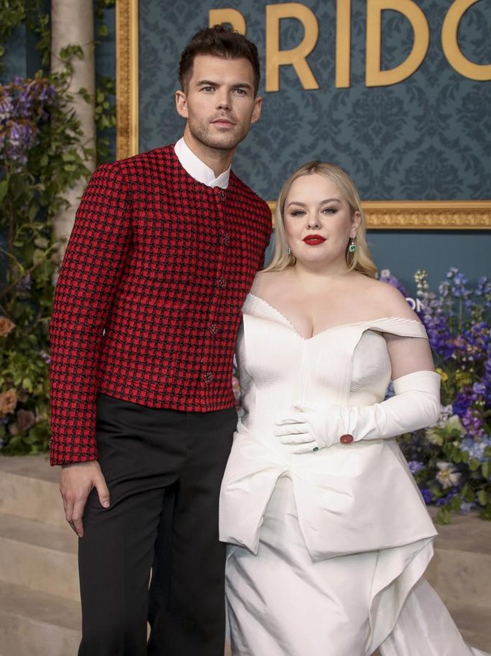 Actors Luke Newton, left, and Nicola Coughlan attend the 