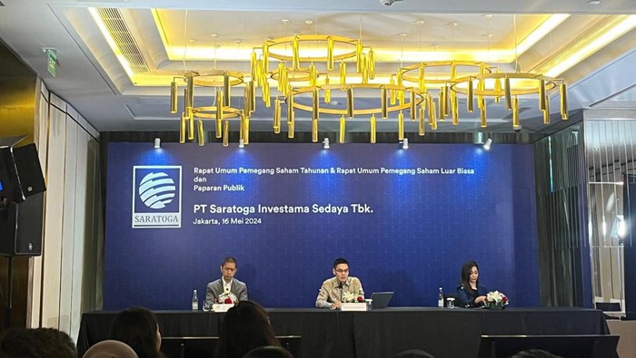 Rapat Umum Pemegang Saham Tahunan (RUPST) PT Saratoga Investama Sedaya Tbk (SRTG) menyetujui adanya pembagian dividen.