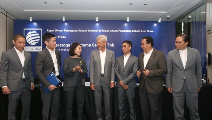 Saratoga Bagikan Dividen Rp 298,43 M PT Saratoga Investama Sedaya Tbk gelar Rapat Umum Pemegang Saham Tahunan dan Luar Biasa di Jakarta. Rapat menyetujui pembagian dividen.