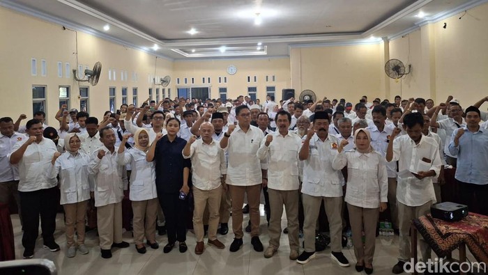 Acara tasyakuran dan konsolidasi struktural Partai Gerindra Wonogiri di RM Alami Sayang Ngadirojo, Kamis (16/5/2024).
