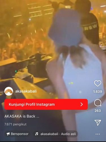 Video iklan Akasaka Bali di Instagram. (tangkapan layar)