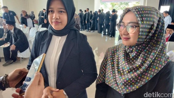 Windy usai pelantikan PPK oleh KPU Sumedang di Gedung Nusantara Sumedang, Kamis (16/5/2024).