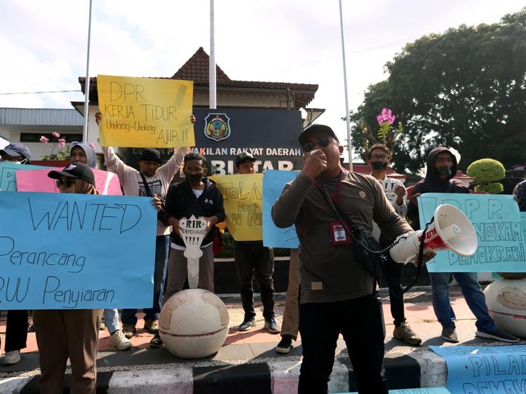 Aksi Wartawan Blitar Tolak RUU Penyiaran