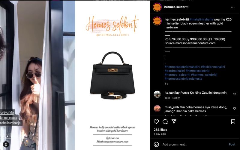 Tas Mahalini saat bulan madu bersama Rizky Febian