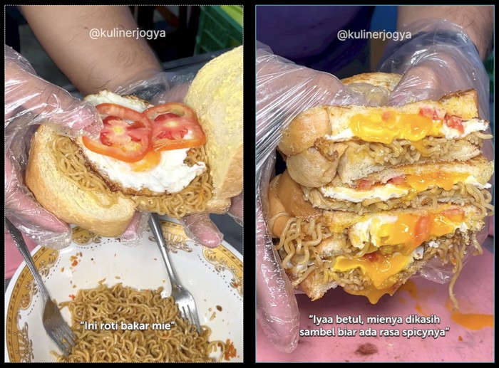 Gokil! Menu Roti Bakar Isi Indomie Sambal yang Nyeleneh di Jogja