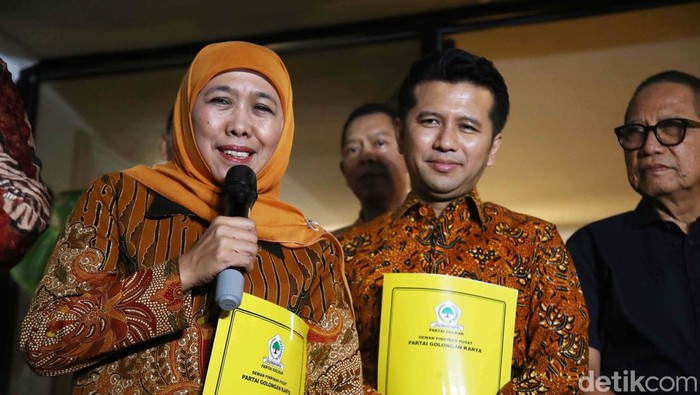 Golkar Resmi Usung Khofifah-Emil di Pilgub Jatim 2024 Partai Golkar resmi mengusung eks Khofifah Indar Parawansa dan eks wagub Emil Dardak. Rekomendasi itu diumumkan langsung oleh Ketum Golkar Airlangga Hartarto.