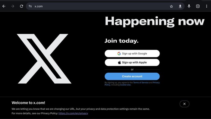 Halaman login X.com