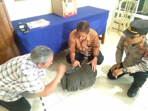 Nemu Patung Mirip Kepala Buddha di Sungai Boyolali, Warga Lapor Polisi