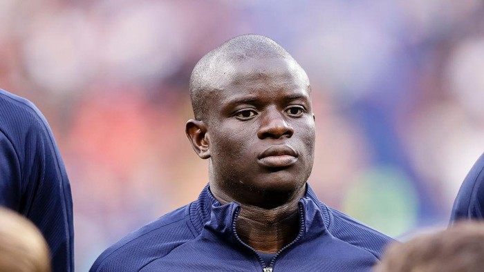 PARIS, FRANCE - JUNE 03: NGolo Kanté of France looks on during line up during the UEFA Nations League League A Group 1 match between France and Denmark at Stade de France on June 3, 2022 in Paris, France. (Photo by Antonio Borga/Eurasia Sport Images/Getty Images)