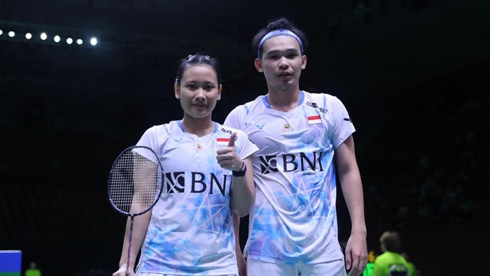 Ganda campuran Indonesia Rinov Rivaldy/Pitha Haningtyas Mentari di Thailand Open 2024