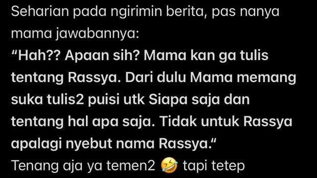 Teuku Rassya dalam Instagram Stories miliknya.