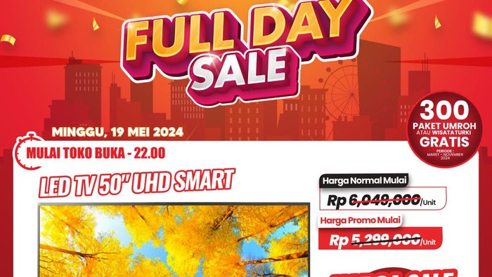 TV LED 65 Inch Diskon Sampai Rp 3 Jutaan di Transmart Full Day Sale!