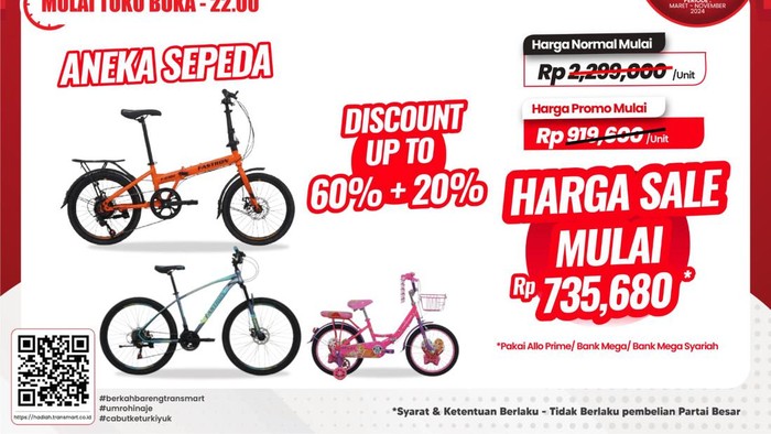 Beli Sepeda di Transmart Full Day Sale Hemat Jutaan Rupiah