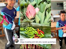 Beda dari yang Lain! Guru Ini Dapat Hadiah Sayur hingga Wajan dari Murid