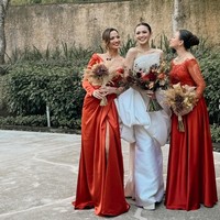 Gaun dengan aksen wraped ini dirancang dengan belahan paha tinggi yang menampilkan aura seksi. Foto: Instagram/@axioo @ramadhaniabakrie @bebyleonardo @nindypricilia