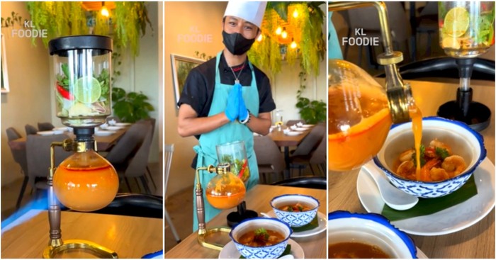 Unik Banget! Ada Kuah Tomyam Disajikan dengan Siphon Filter