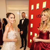 Tak cuma Jane, Cinta juga bertemu model senior Heidi Klum. Mereka berdua sama-sama menghadiri pemutaran perdana film ‘Le Deuxieme Acte (The Second Act)’ yang digelar dalam rangkaian festival film internasional bergengsi itu. (Foto: Dok. Glenn Prasetya)