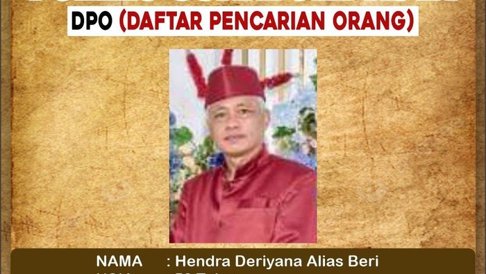 Foto DPO bernama Hendra Deriyana alias Beri.