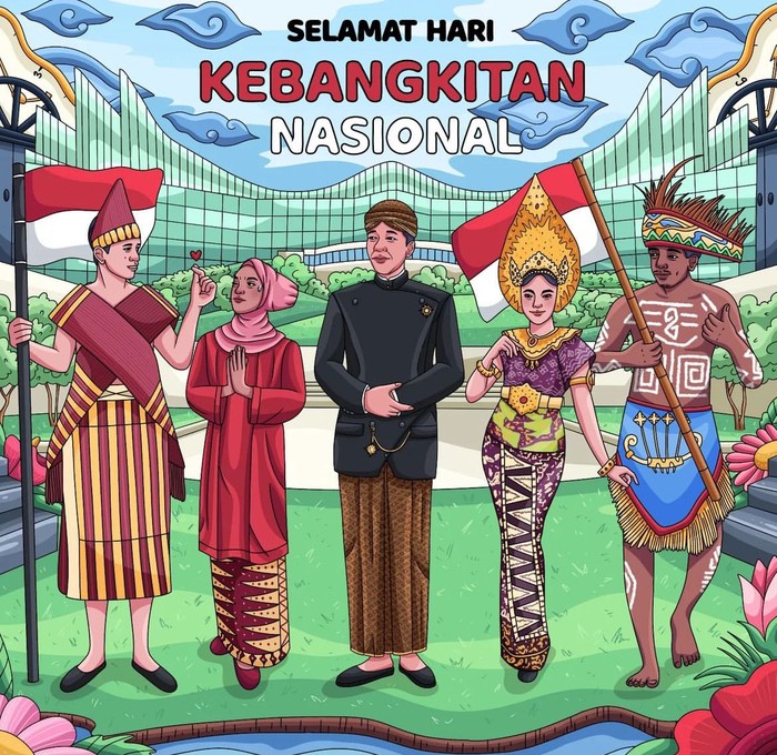 Jokowi unggah karikatur di Hari Kebangkitan Nasional.