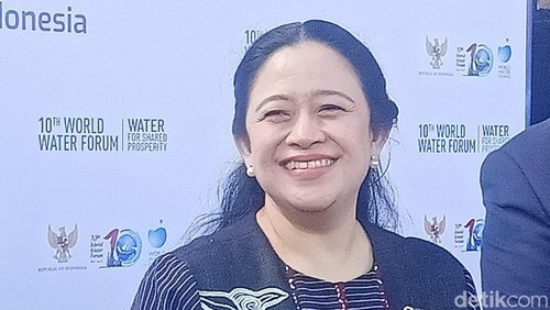 Ketua DPR Puan Maharani saat ditemui wartawan di sela-sela helatan World Water Forum (WWF) ke-10 di Nusa Dua, Badung, Bali, pada Senin (20/5/2024). (Foto: Ni Made Lastri Karsiani Putri/detikBali)