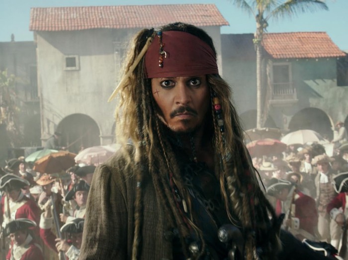 Pirates of the Caribbean Cuplikan adegan Johnny Depp sebagai Jack Sparrow di Pirates of the Caribbean.