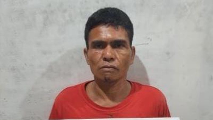 Sobirin, perampok sadis yang 5 tahun buron saat diamankan polisi.