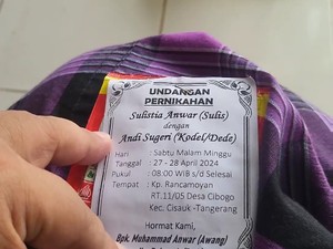 Pernikahan di Banten Viral Undangannya Unik, Kertas Ditempel Penyedap Rasa