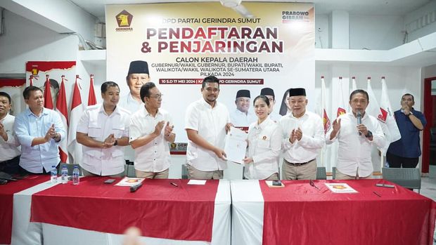 Bobby Nasution mendaftar sebagai bakal calon Gubernur Sumatera Utara dari Partai Gerindra. (Instagram @bobbynst)