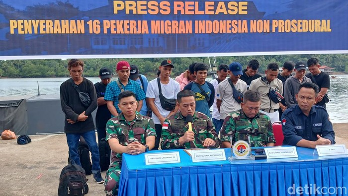 Lantamal IV Batam merilis temuan 16 PMI Ilegal yang diduga dibuang di Perairan Batam, Kepri .(Alamudin Hamapu/detikSumut)