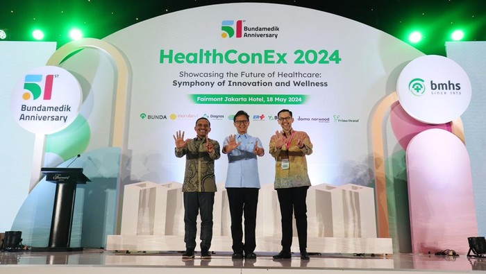 PT Bundamedik Tbk (BMHS) merayakan HUT ke-51 dengan menggelar forum kesehatan HealthConEx 2024. Menkes Budi Gunadi Sadikin hadir dalam forum kesehatan tersebut.